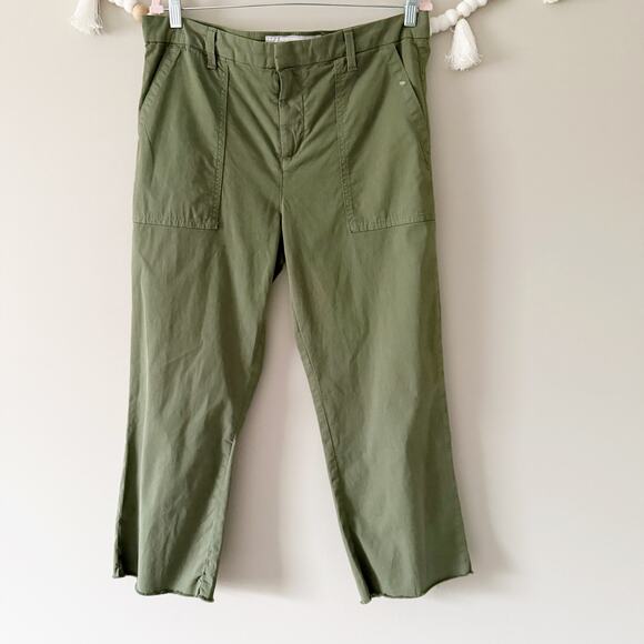 Frank & Eileen Blackstone Utility Pant Mid Rise Crop Straight Army Green Size 12 - Picture 8 of 9